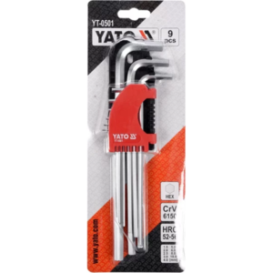 YATO imbuszkulcskészlet 9 db1,5-10 mm hosszú Cr-V – YT-0501