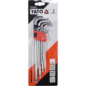YATO Torx kulcskészlet 9 db T10–T50 hosszú cr-v – YT-0512