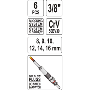 YATO izzítógyertya-kulcskészlet – YT-0534