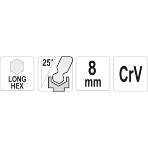 YATO golyós végű, hosszú imbuszkulcs 8,0 mm – YT-05460