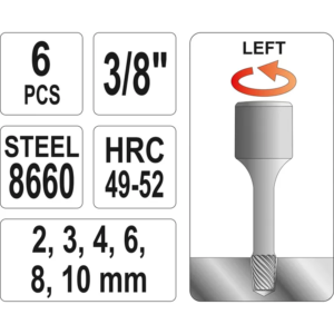 YATO csavarkiszedő-készlet 6 db 3/8 – YT-0623