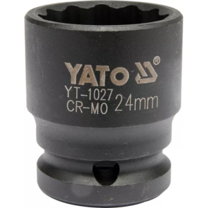 YATO kerékagy-dugókulcs, ütő, 1/2", 24 mm, 12 lapú – YT-1027
