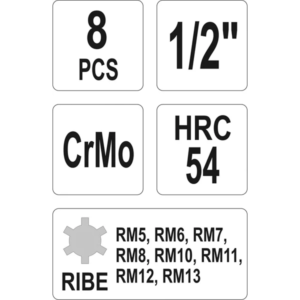 YATO ütő bitkulcskészlet Ribe 8 db – YT-1068