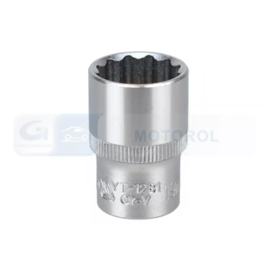 YATO dugókulcs 1/2", 19 mm, 12 lapú, Cr-V, rövid – YT-1281