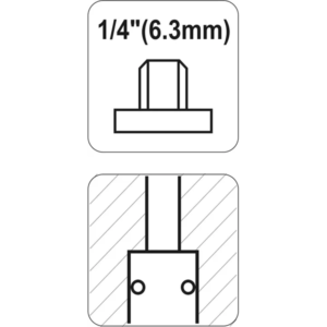 YATO gyorscsatlakozó aljzat, külső menetes, 1/4" – YT-2390