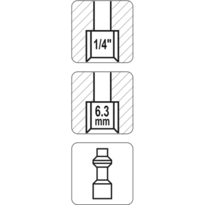 YATO csatlakozó aljzat, belső menetes, 1/4" – YT-2403