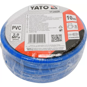 YATO PVC pneumatikus tömlő gyorscsatlakozóval 8 mm x 10 m – YT-24220