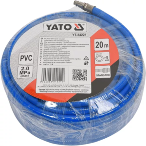 YATO PVC pneumatikus tömlő gyorscsatlakozóval 8 mm x 20 m – YT-24221