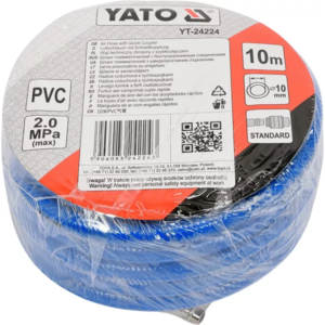 YATO PVC pneumatikus tömlő gyorscsatlakozóval 10 mm x 10 m – YT-24224