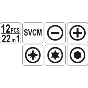 YATO csavarhú-való cserélhető hegyekkel 22w1 – YT-2797