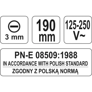 YATO feszültségvizsgáló 250 V 3 × 190 mm – YT-28300
