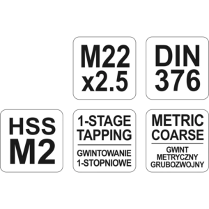 YATO gépi menetfúró HSS m2, m22 – YT-2949