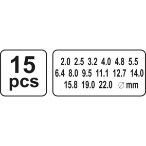 YATO bőrlyukasztókészlet 15 db – YT-3591