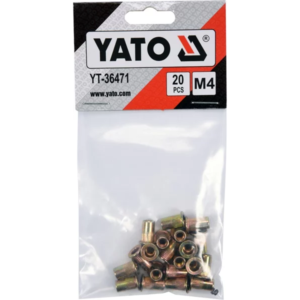 YATO acél szegecsanyák m4, 20 db – YT-36471