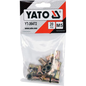 YATO acél szegecsanyák m5, 20 db – YT-36472