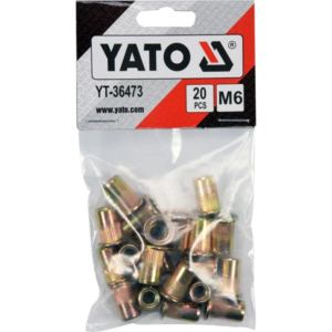 YATO acél szegecsanyák m6, 20 db – YT-36473