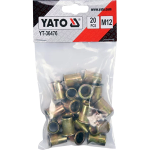 YATO acél szegecsanyák m12, 20 db – YT-36476