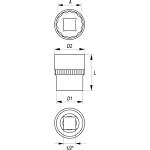YATO dugókulcs 6 mm 3/8 6 lapú cv rövid – YT-3801