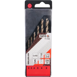 YATO co-HSS fémfúrókészlet 6 db 2-8 – YT-41602
