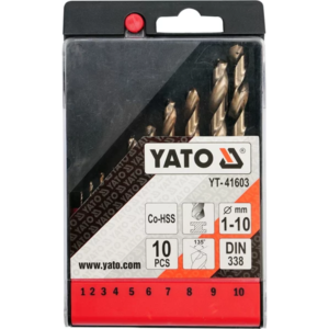 YATO co-HSS fémfúrókészlet 10 db – YT-41603