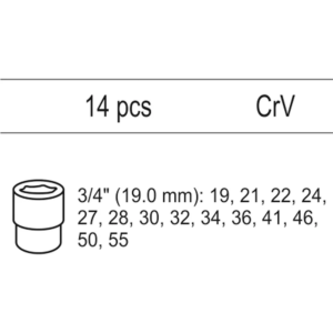 YATO fiókbetét kulcsok nasad.3/ 4 14 db – YT-55457
