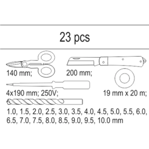 YATO fiókbetét fúrók,szerszám. 23 db. – YT-55471