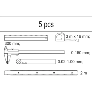 YATO fiókbetét narz. mérő 5 db. – YT-55474