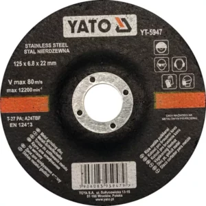 YATO domború rozsdamentesacél-csiszolókorong 125 × 6,8 mm – YT-5947