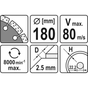 YATO szegmentált gyémánt vágókorong, 180 mm – YT-6004