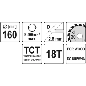 YATO körfűrészlap 160 × 18 mm t × 20 mm – YT-6055