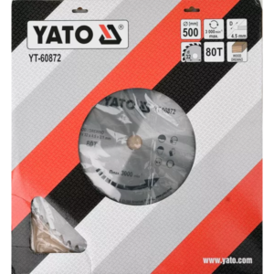 YATO fa körfűrészlap keményfémlapka nélkül, 500 × 80T × 32 mm – YT-60872