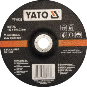 YATO domború fémcsiszolókorong 180 × 6,0 mm – YT-6138