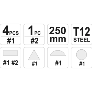 YATO készlet reszelők részére fém 5 db. – YT-6238