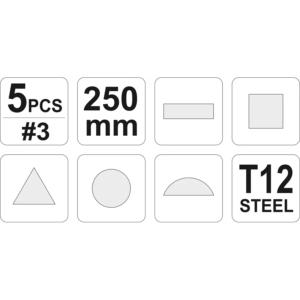 YATO készlet reszelők részére fém 5 db. – YT-6239